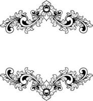 Vintage ornament frame for wedding vector