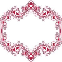 Vintage ornament frame for wedding vector