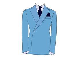 Vector illustration of a blue Tuxedo suit. A theme with a blue background themed fashion entrepreneur clothes