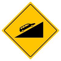 Steep ascent sign. Vector design.