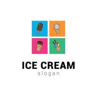 ice cream collection business logo design. vector
