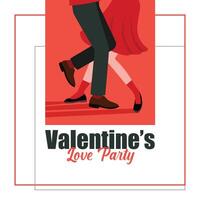 Happy Valentine Day Couple Love Party Social Media Post vector