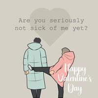 Broken Couple Valentine's Day Social Media Post Template vector