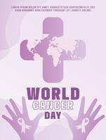 vector gradient world cancer day vertical poster template