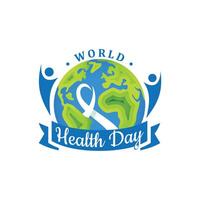 mundo salud día es un global salud conciencia día celebrado vector