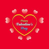 contento san valentin día concepto para saludo tarjeta, celebracion, anuncios, marca, cubrir, etiqueta, ventas. San Valentín día mínimo corazón diseño tarjeta. vector