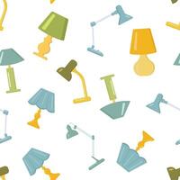 Seamless vector pattern with lamps on white