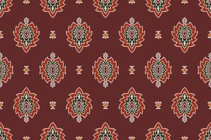 ikat tribal indio sin costura modelo. étnico azteca tela alfombra mandala ornamento nativo boho cheurón textil.geometrico africano americano oriental tradicional vector ilustraciones. bordado estilo.