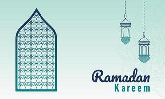 Ramadán kareem antecedentes concepto con linterna lámpara. vector ilustración.