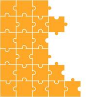 Orange jigsaw pattern. jigsaw line pattern. jigsaw pattern. Decorative elements, clothing, paper wrapping, bathroom tiles, wall tiles, backdrop, background. vector