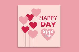 simple happy valentines day celebration design vector