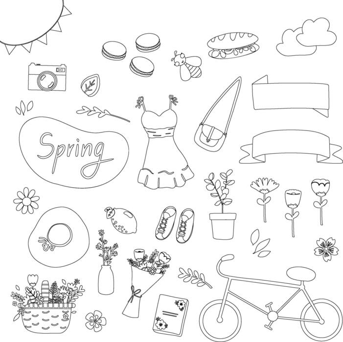Spring Line Drawing Vector Art, Icons, and Graphics for Free Download