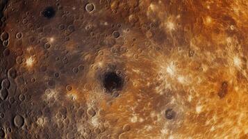 AI generated Mercury surface texture background photo