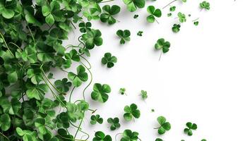 AI generated Table Setting Adorned with Clover Isolated on White Background photo