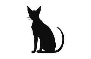 Peterbald Cat Silhouette black vector isolated on a white background