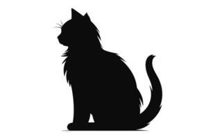 gato silueta negro vector aislado en un blanco antecedentes
