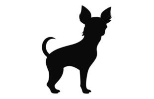 A Chihuahua Dog black Silhouette vector isolated on a white background