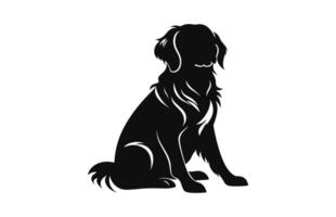 un perro negro silueta vector aislado en un blanco antecedentes