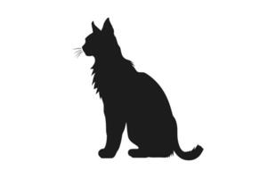 Lynx Cat Silhouette black Vector isolated on a white background