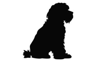 un cockapoo perro negro silueta vector gratis