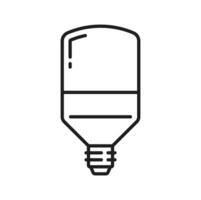 Tubular light bulb, LED lamp line icon or symbol vector