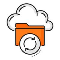 Color database, network server, cloud storage icon vector