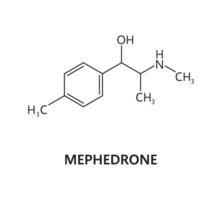 Mephedrone drug molecule formula structure vector