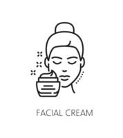 cara piel hidratante crema, cosmetología icono vector