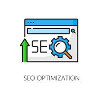 SEO optimization, SERP search engine result page vector