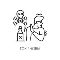 humano toxifobia fobia, mental salud icono vector