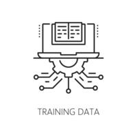 Machine learning training data outline icon vector