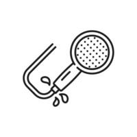 Plumbing, sewerage repair service line icon vector