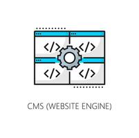 sitio web motor. cms contenido administración sistema icono vector