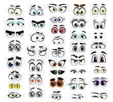 Cartoon comic eyes for face emoji or emoticons vector