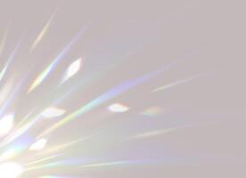 Crystal prism light overlay rainbow background vector