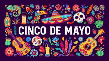 Colorful cinco de mayo mexican holiday banner vector
