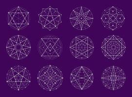 Sacred geometry, esoteric magic or alchemy symbols vector