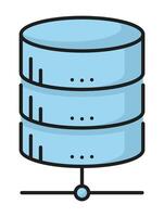 Color database, network server, cloud storage icon vector