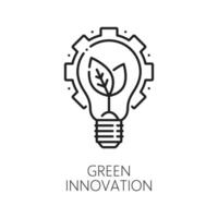 Green innovation line icon, eco energy and power vector