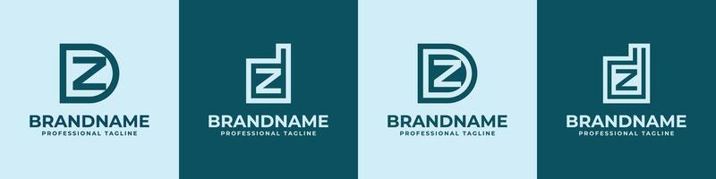 Modern Initials DZ Logo, suitable for business with DZ or ZD initials vector