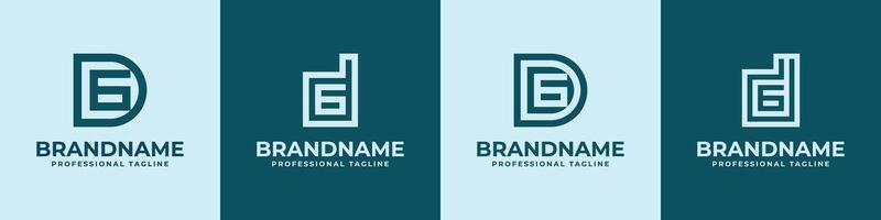 Modern Initials DG Logo, suitable for business with DG or GD initials vector