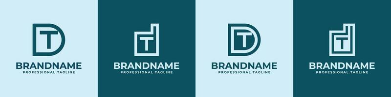 Modern Initials DT Logo, suitable for business with DT or TD initials vector