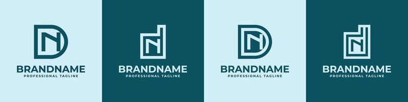 Modern Initials DN Logo, suitable for business with DN or ND initials vector