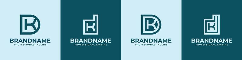 Modern Initials DK Logo, suitable for business with DK or KD initials vector