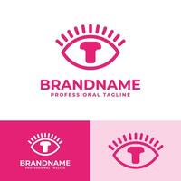 Letter T Eye Logo, suitable for business related to vision, spy, optic, or eye with Initial T vector