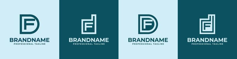 Modern Initials DF Logo, suitable for business with DF or FD initials vector