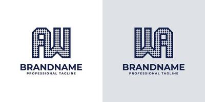 Letters AW and WA Dot Monogram Logo, Suitable for business with AW or WA initials vector