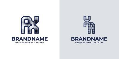 Letters AX and XA Dot Monogram Logo, Suitable for business with AX or XA initials vector