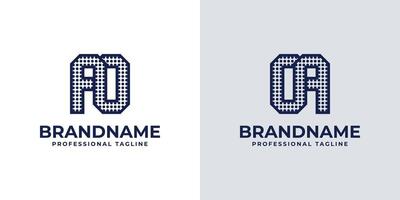 Letters AO and OA Dot Monogram Logo, Suitable for business with AO or OA initials vector