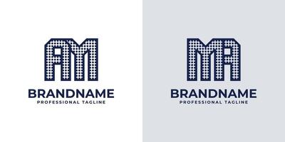 Letters AM and MA Dot Monogram Logo, Suitable for business with AM or MA initials vector